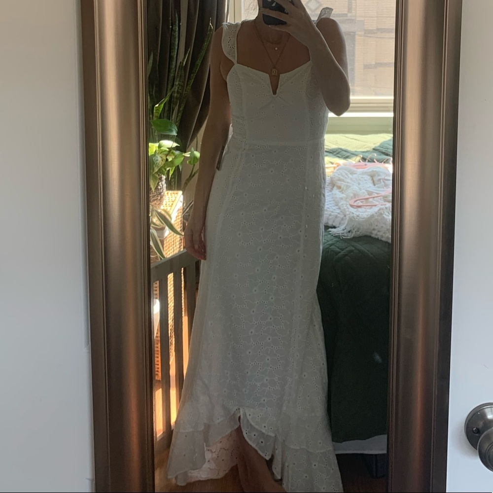 White high-low front dress, never worn